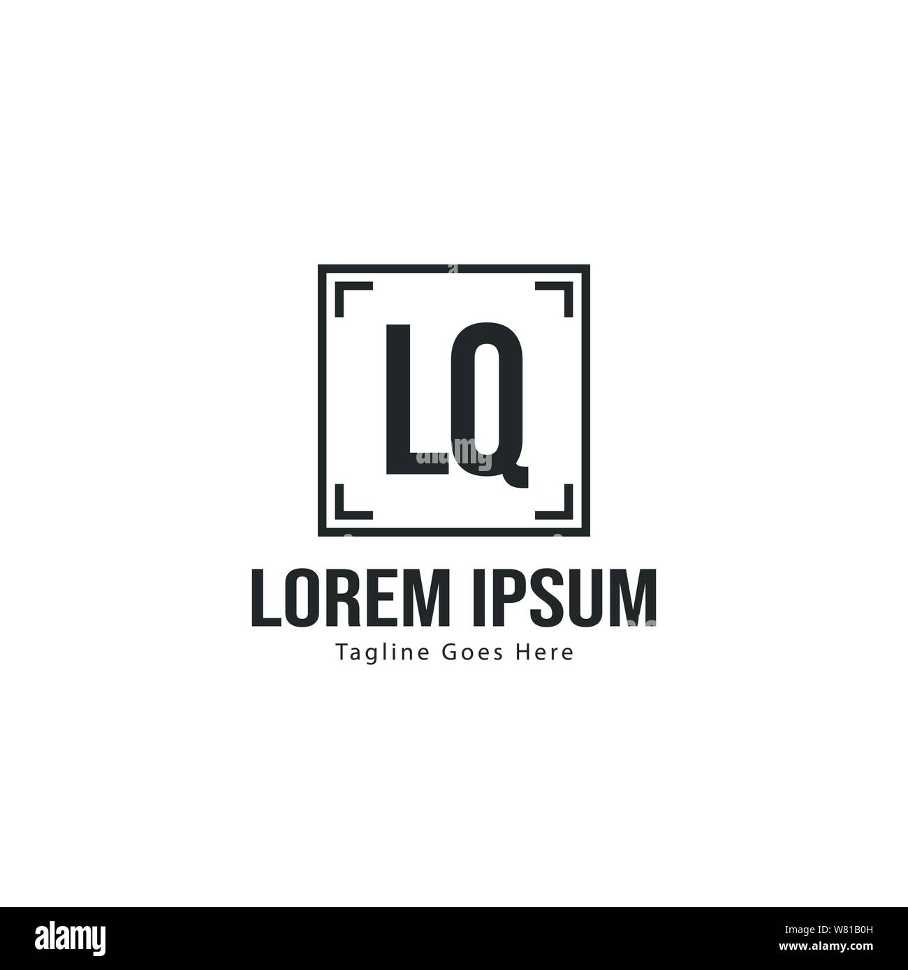 Erste LQ logo Vorlage mit modernen Rahmen. Minimalistische Buchstaben LQ logo Vector Illustration Design Stock Vektor