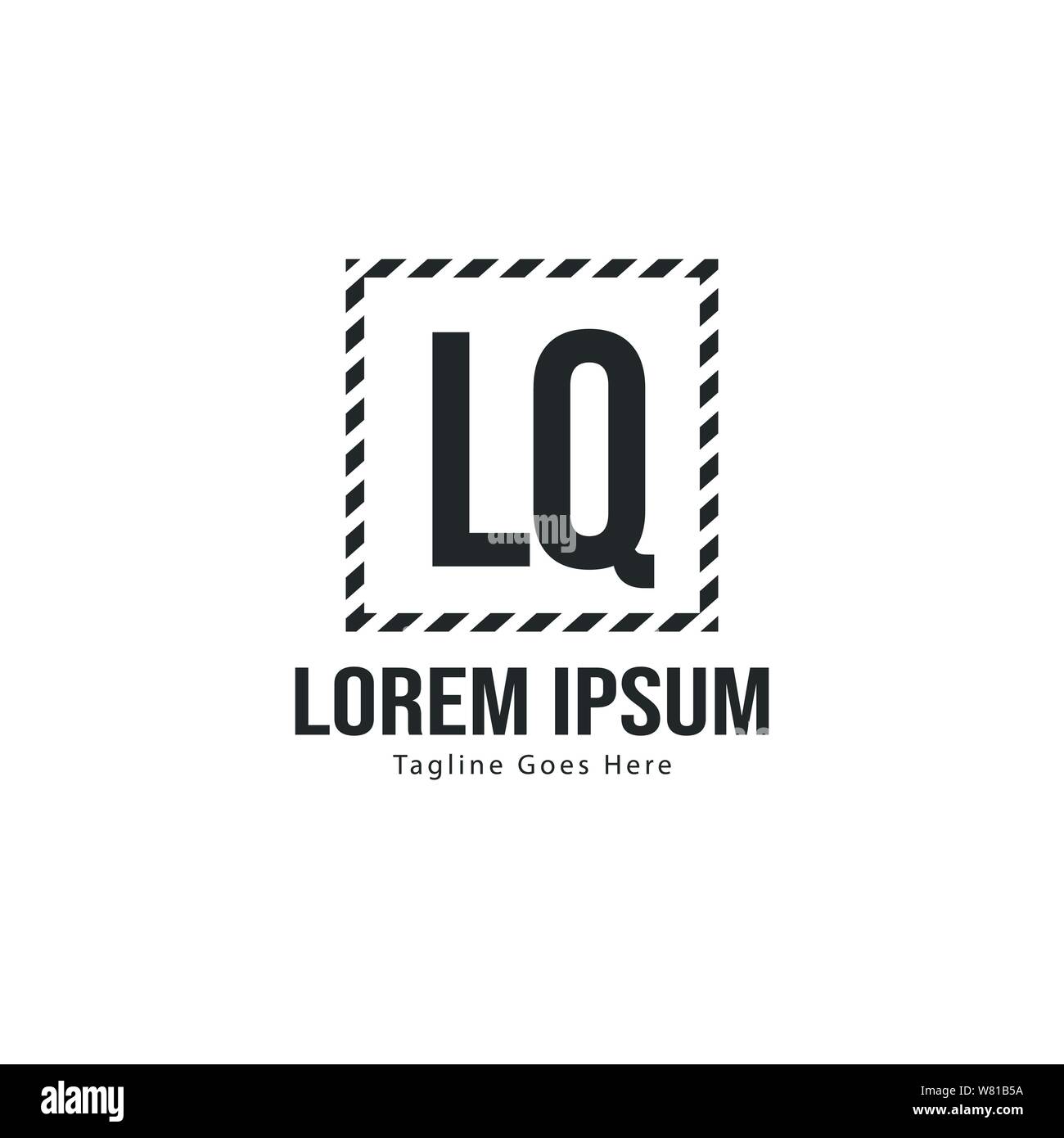 Erste LQ logo Vorlage mit modernen Rahmen. Minimalistische Buchstaben LQ logo Vector Illustration Design Stock Vektor