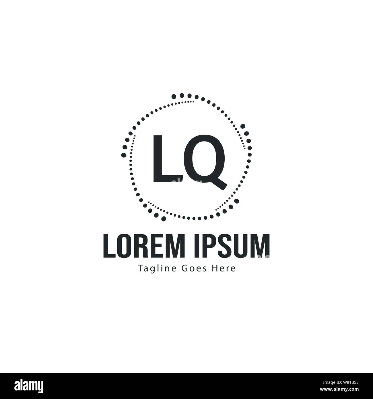 Erste LQ logo Vorlage mit modernen Rahmen. Minimalistische Buchstaben LQ logo Vector Illustration Design Stock Vektor