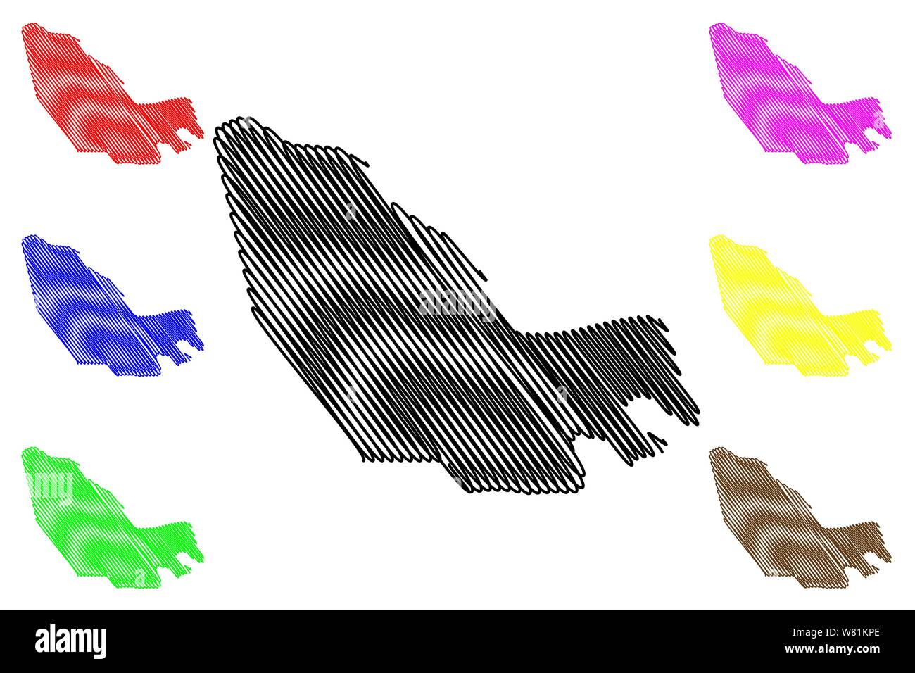Lac Region (Regionen des Tschad, Republik Tschad) Karte Vektor-illustration, kritzeln Skizze Lac Karte Stock Vektor