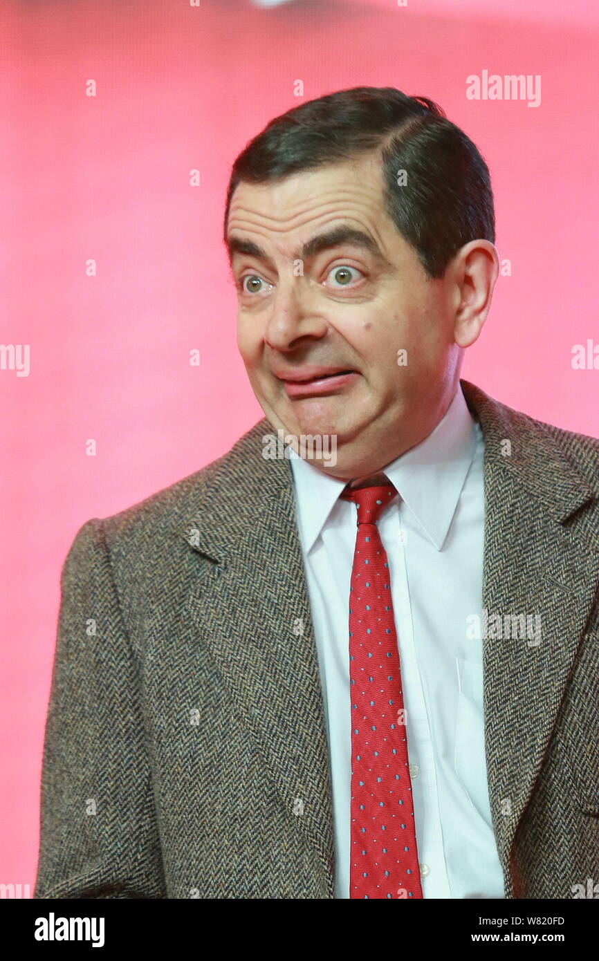 Englisch Schauspieler Rowan Atkinson spielt Mr. Bean während einer Premiere für seinen Film "Top lustige Komiker' in Peking, China, 19. März 2017. Stockfoto