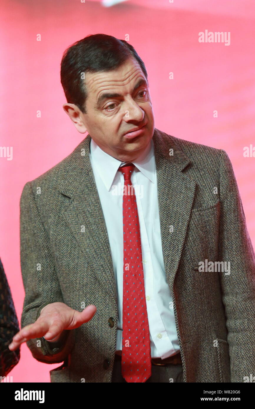 Englisch Schauspieler Rowan Atkinson spielt Mr. Bean während einer Premiere für seinen Film "Top lustige Komiker' in Peking, China, 19. März 2017. Stockfoto