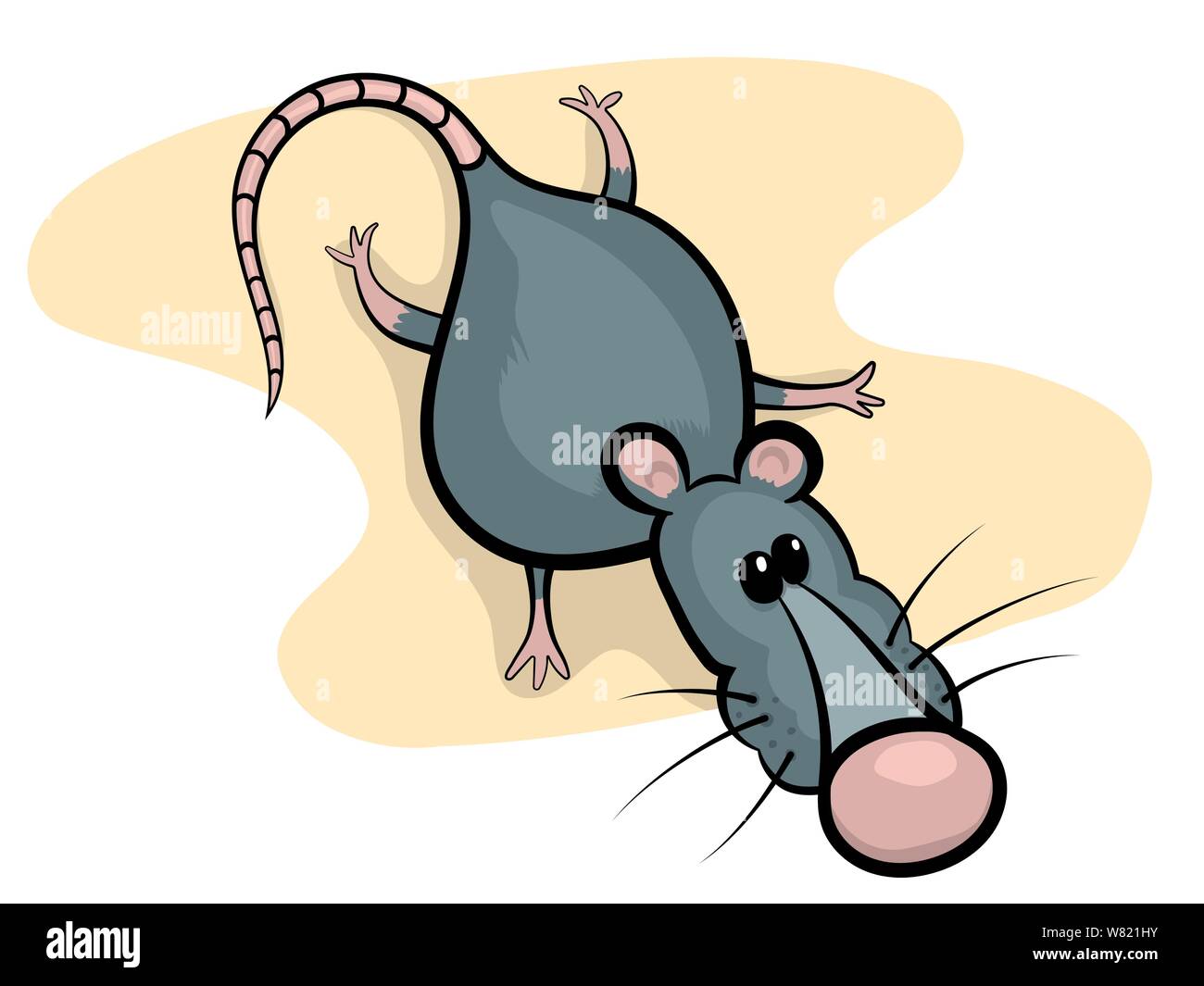 Graue Ratte Cartoon-Figur Stock Vektor