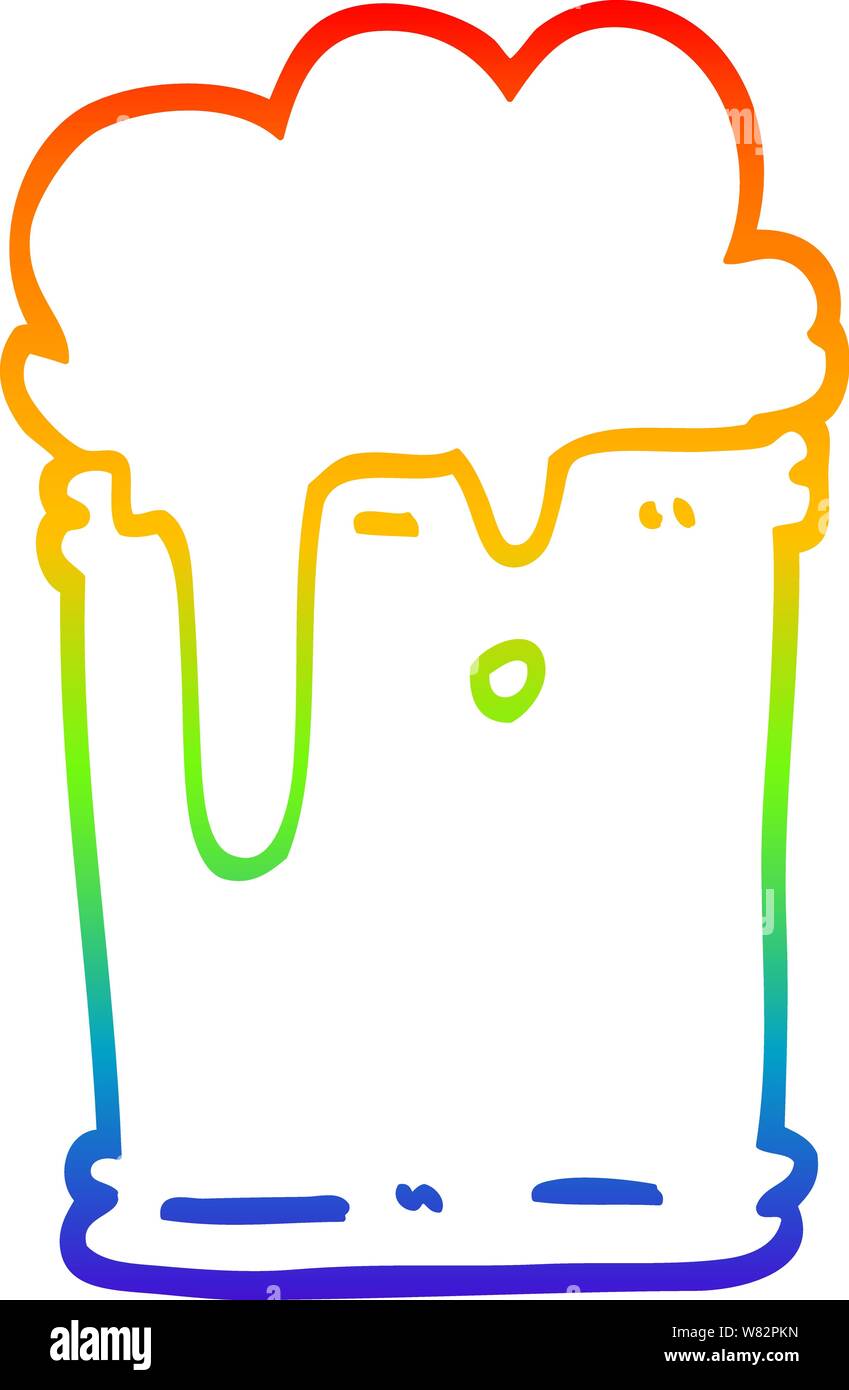 Regenbogen Farbverlauf Zeichnung einer Cartoon kohlensäurehaltige Getränke Stock Vektor