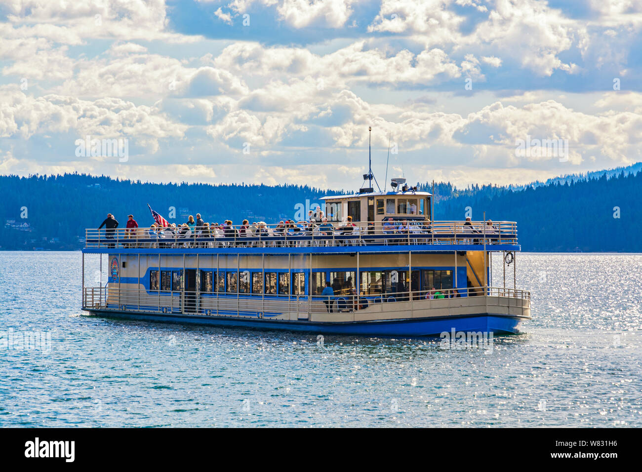 Idaho, Lake Coeur d'Alene, Tour/Boot, am späten Nachmittag Stockfoto