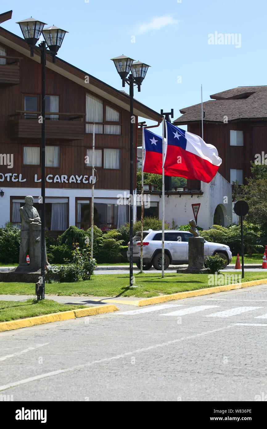 PUERTO VARAS, CHILE - November 11, 2015: Hotel Licarayen entlang San Jose Straße am 11. November 2015 in Puerto Varas, Chile Stockfoto