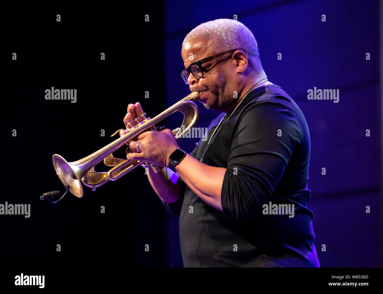Krakau, Polen - 17. Juli 2019: Terence Blanchard und die E-Kollektiv auf der Bühne in Manggha Museum der Japanischen Kunst und Technik an der Summer Jazz Fe Stockfoto