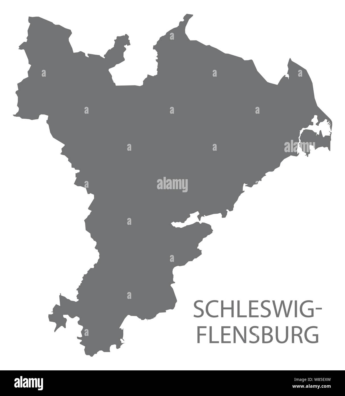 Schleswig-Flensburg gray county Karte von Schleswig-Holstein Deutschland Stock Vektor