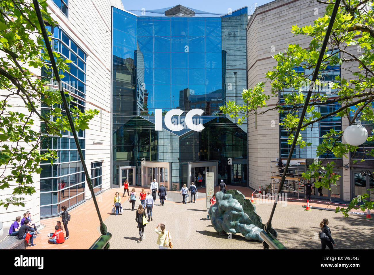 Eingang zum ICC & Symphony Hall, Westside Bezirk, Birmingham, West Midlands, England, Großbritannien Stockfoto