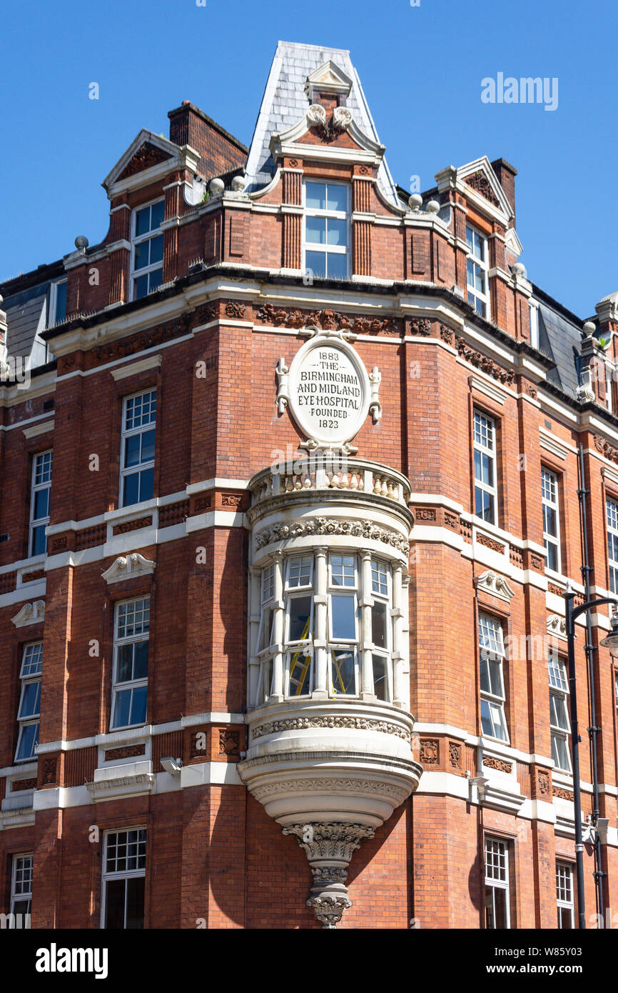 Ehemalige Birmingham Augenklinik Gebäude (Hotel du Vin), Church Street, Birmingham, West Midlands, England, Großbritannien Stockfoto