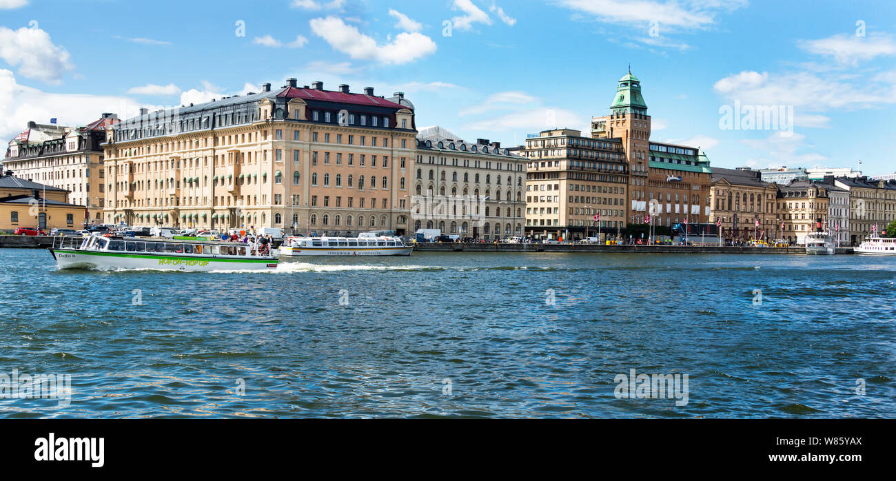 Stockholm Schweden. Bilder aus und in der Nähe der Djurardsbron Brücke. Stockfoto