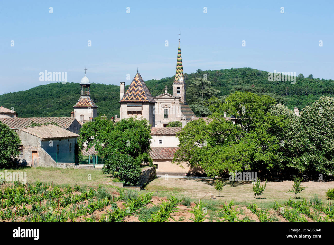 Saint-Paulet-de-Caisson (Frankreich): "Chartreuse de Valbonne', ehemaliges Kloster des Kartäuserordens Stockfoto
