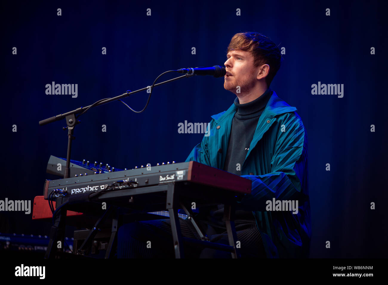 Oslo, Norwegen. 07 Aug, 2019. Die Englische elektronische Musik Produzent, Sänger und Musiker James Blake führt ein Live Konzert während der norwegischen Musik Festival Øyafestivalen 2019 in Oslo. (Foto: Gonzales Foto/Tord Litelskare/Alamy Live News). Stockfoto