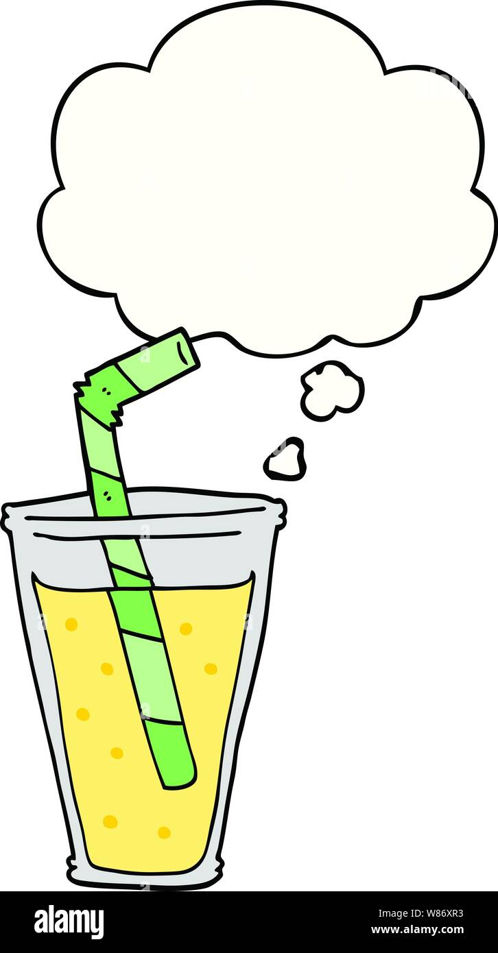 Cartoon kohlensäurehaltige Getränk mit dachte Blase Stock Vektor