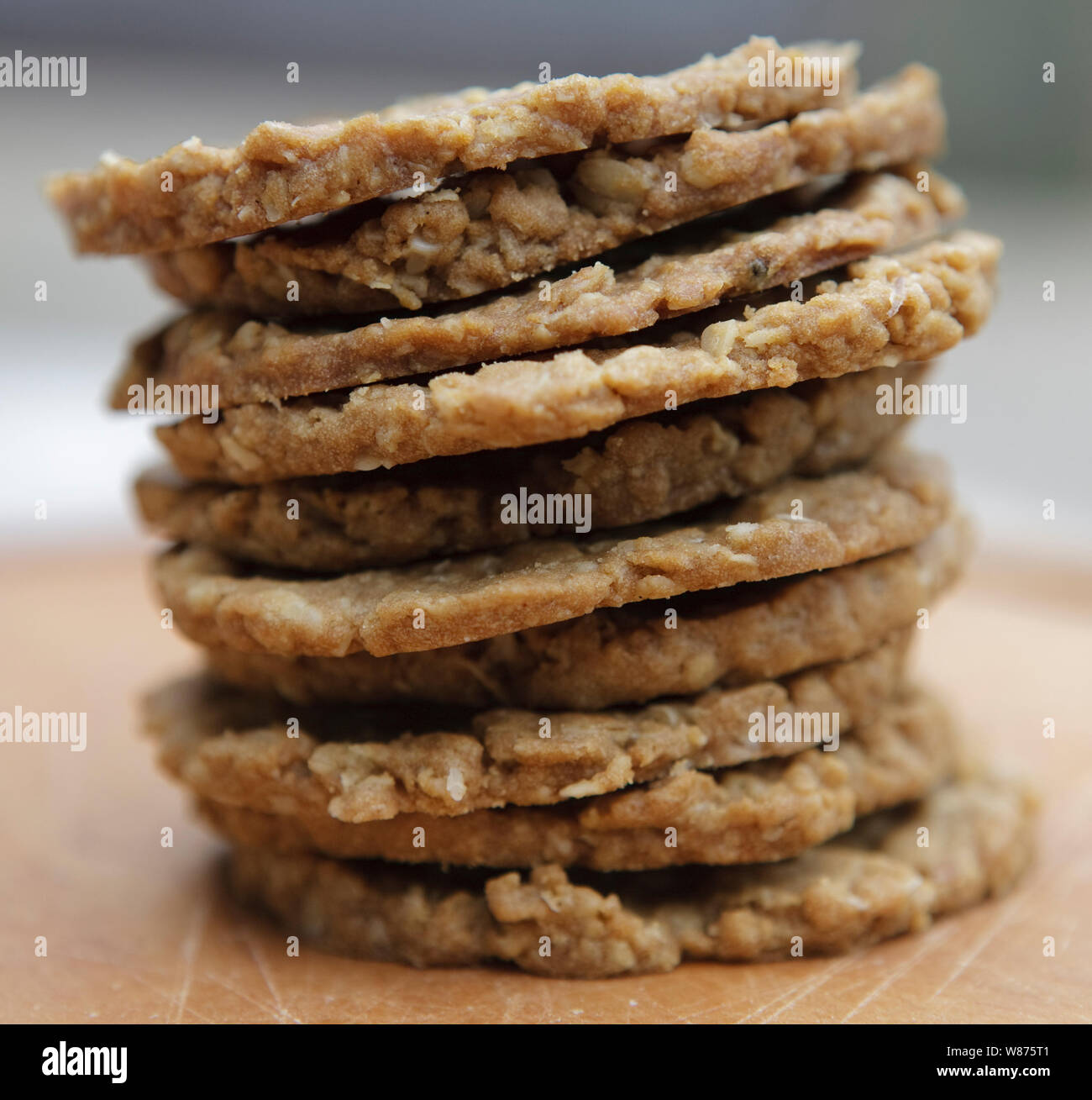 Durch oatcake Kekse backen Hafer. traditionell schottische Küche oft gegessen mit Käse oder stovies Stockfoto