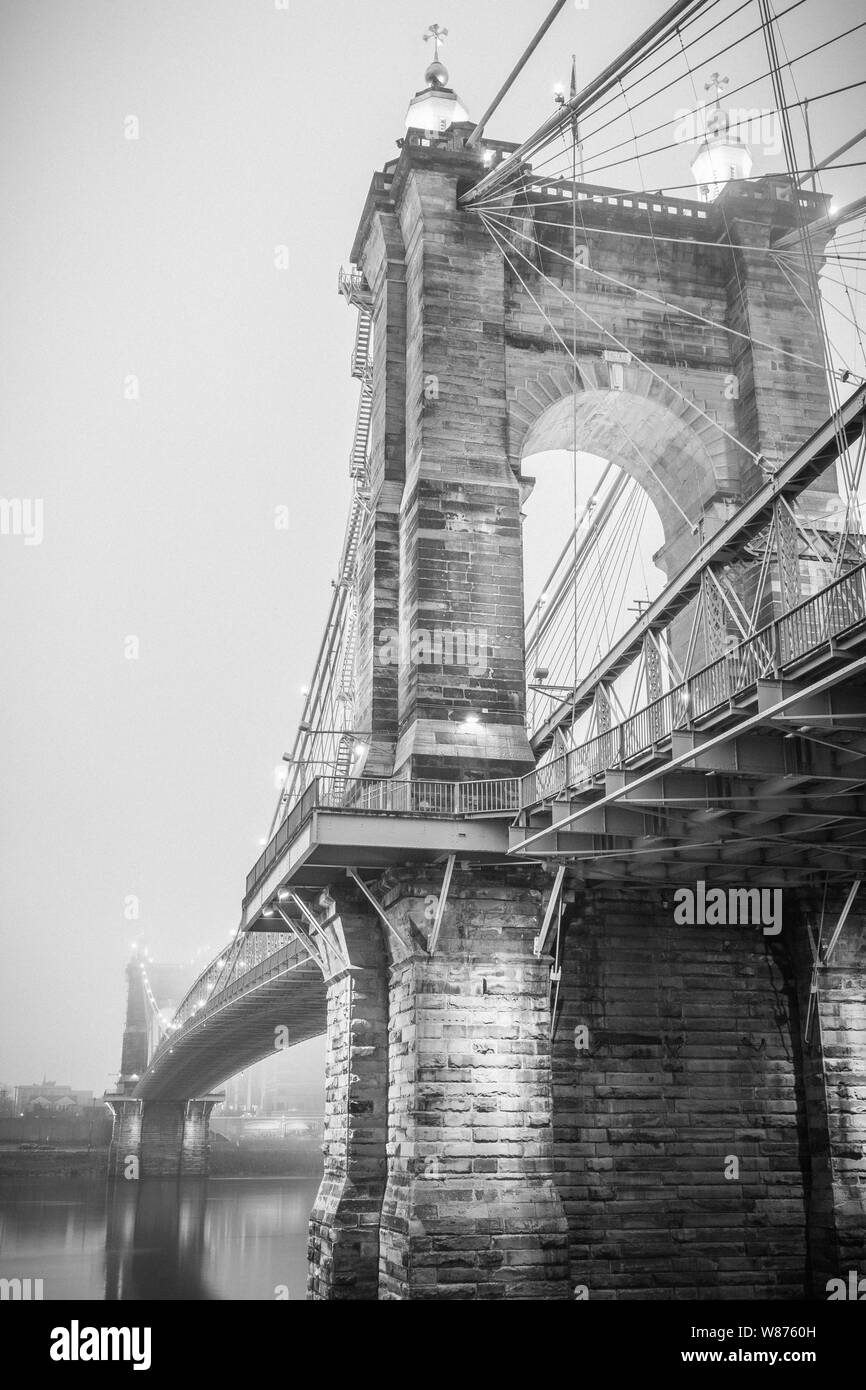 John Roebling Suspension Bridge Stockfoto