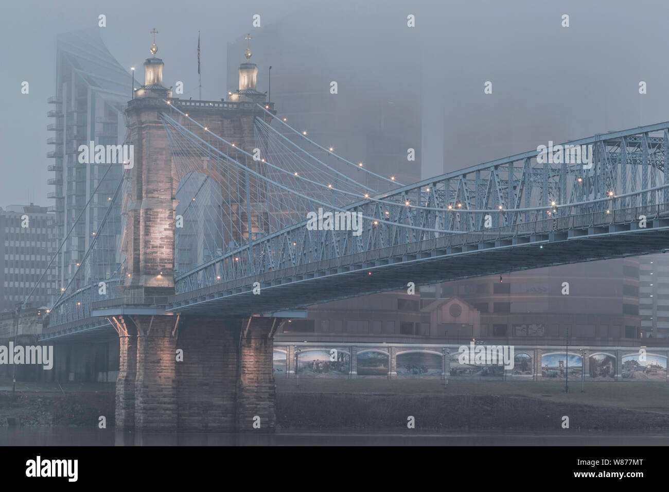 John Roebling Suspension Bridge Stockfoto