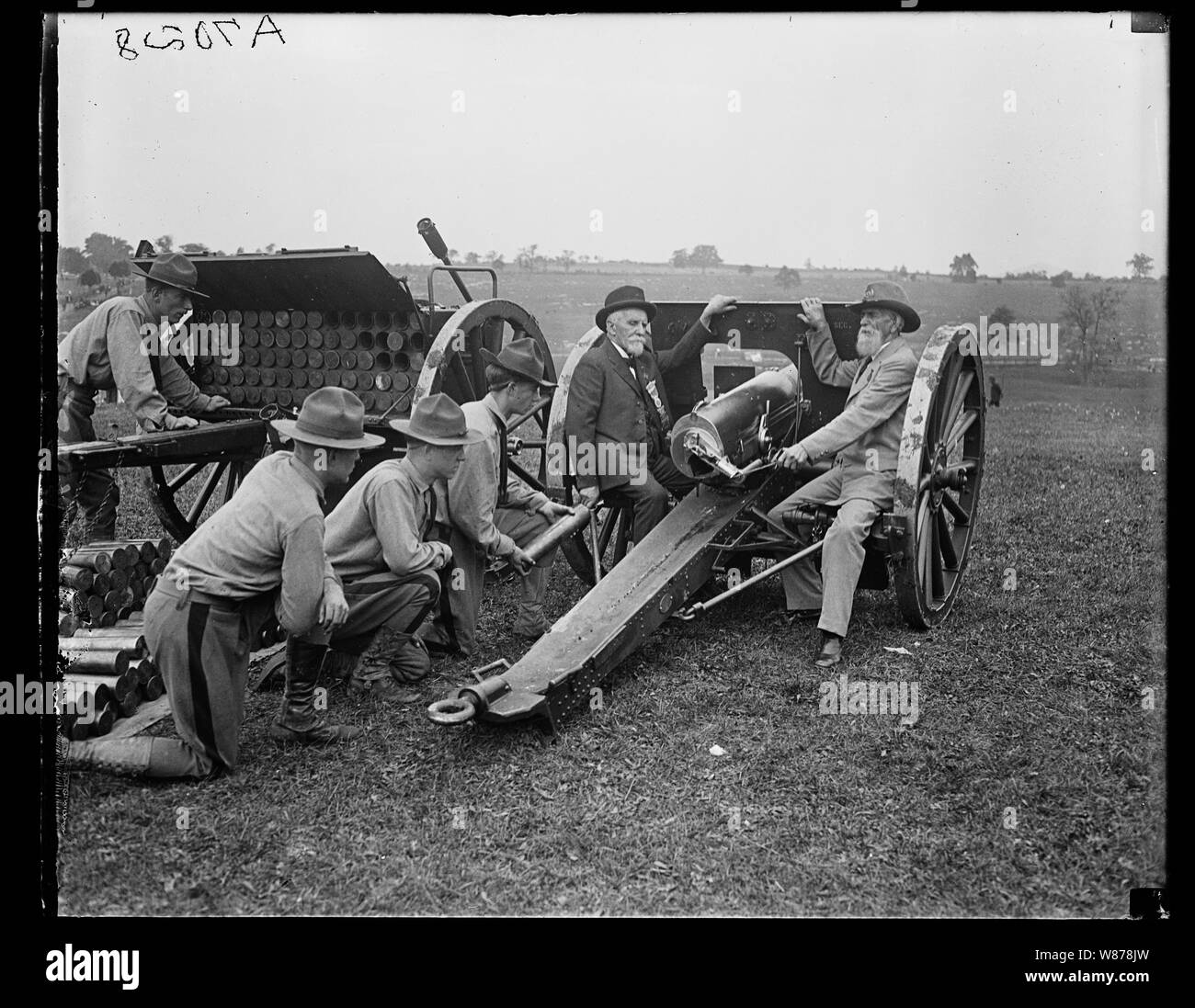 Kerr und Harvey Carter von Batterie, die ersten und die letzten Schüsse der Schlacht von Neuer Markt, 1864 gefeuert Stockfoto