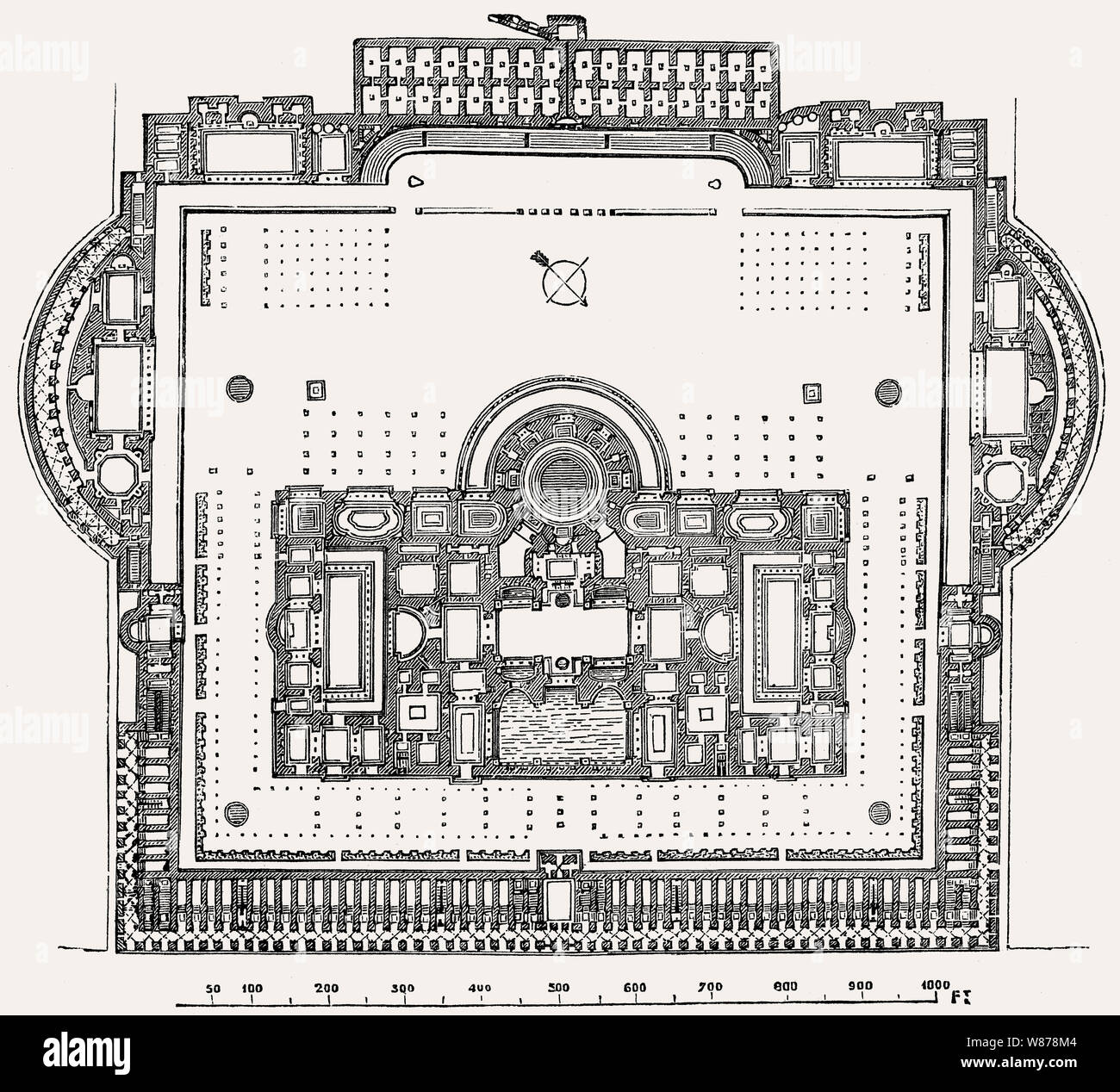Plan der Caracalla Thermen im alten Rom, Italien, Rekonstruktion Stockfoto