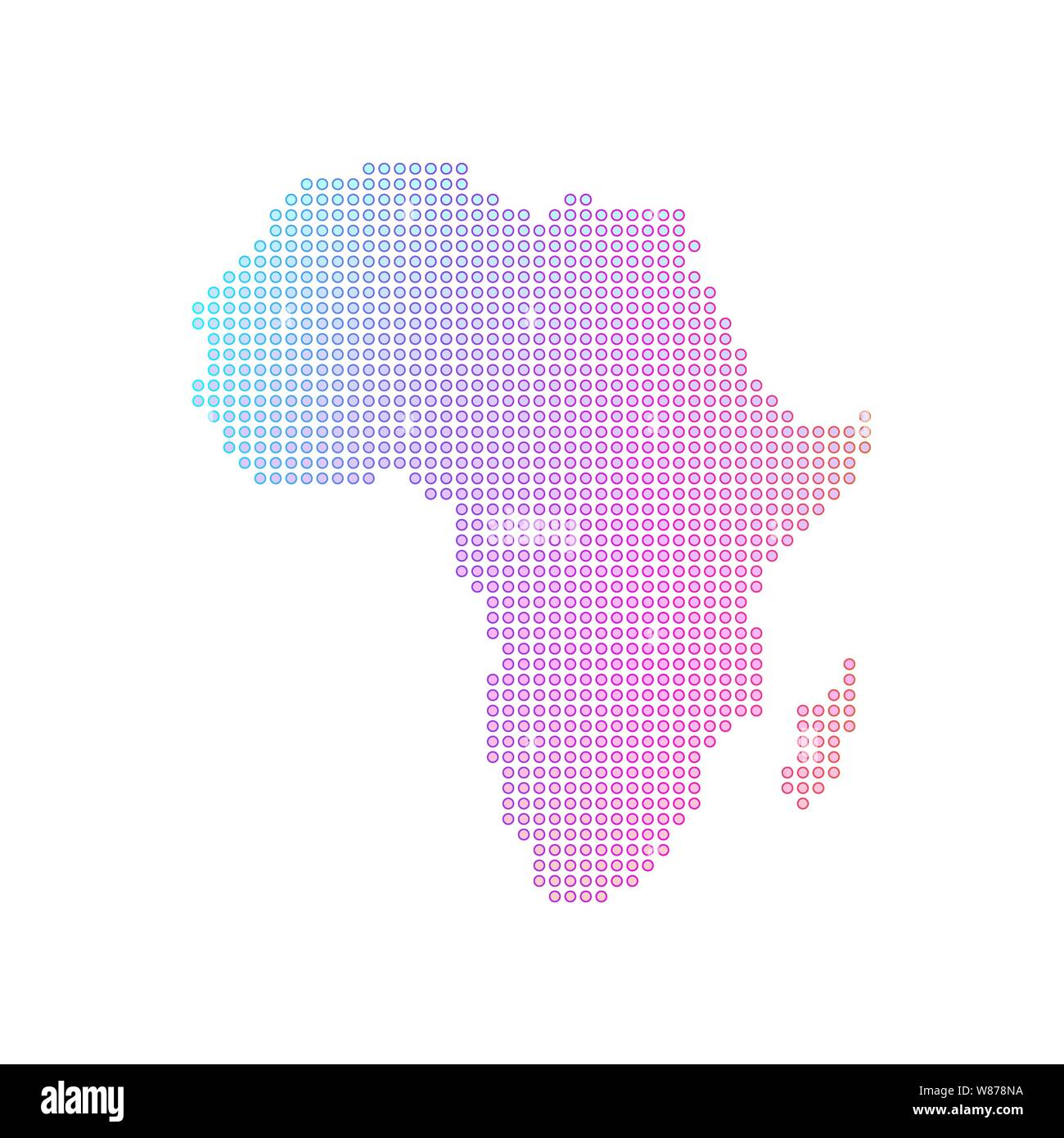 Gepunktete Karte des afrikanischen Kontinents Vector Illustration Stock Vektor