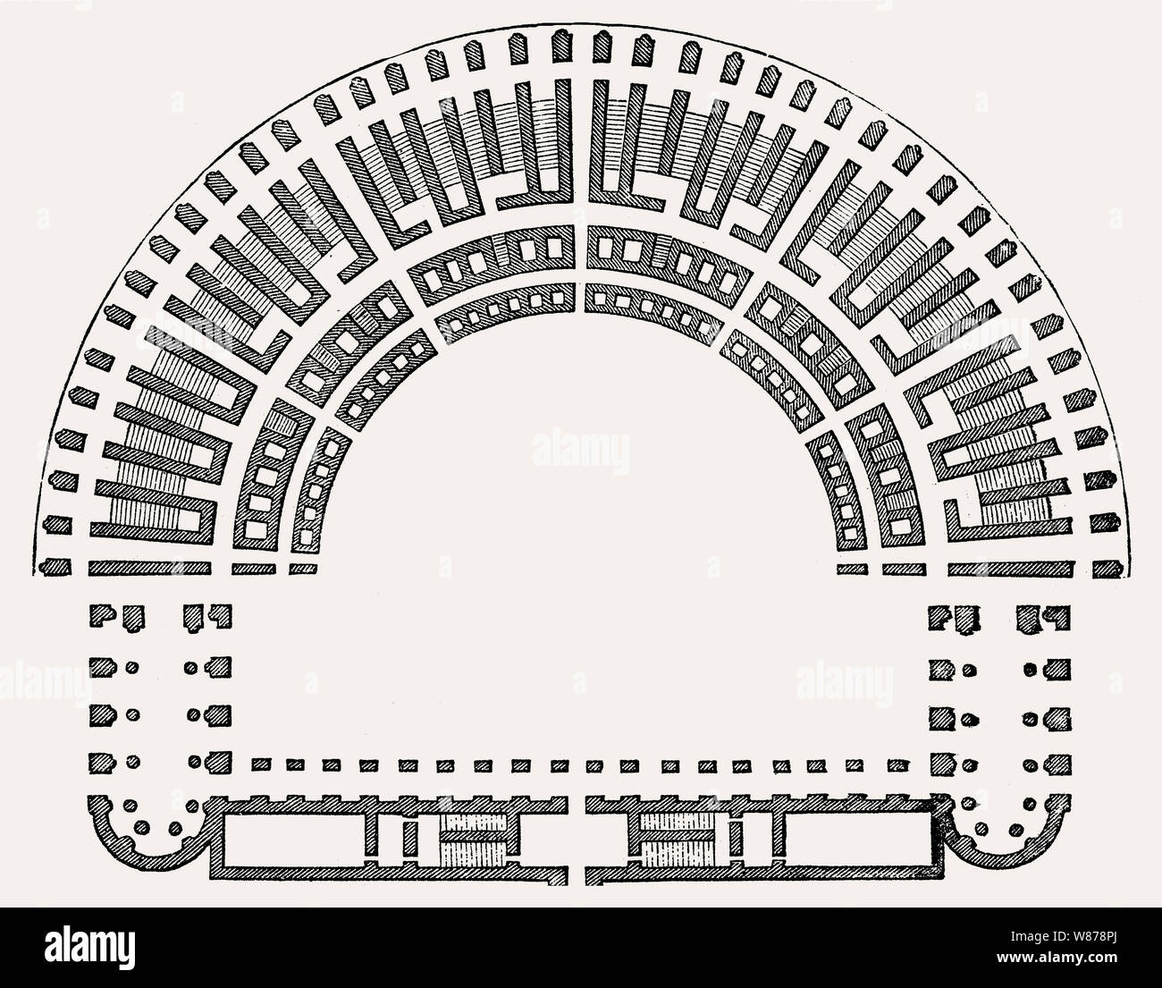 Das Theater von Marcellus, einer antiken Freilichttheater in Rom, Italien Stockfoto