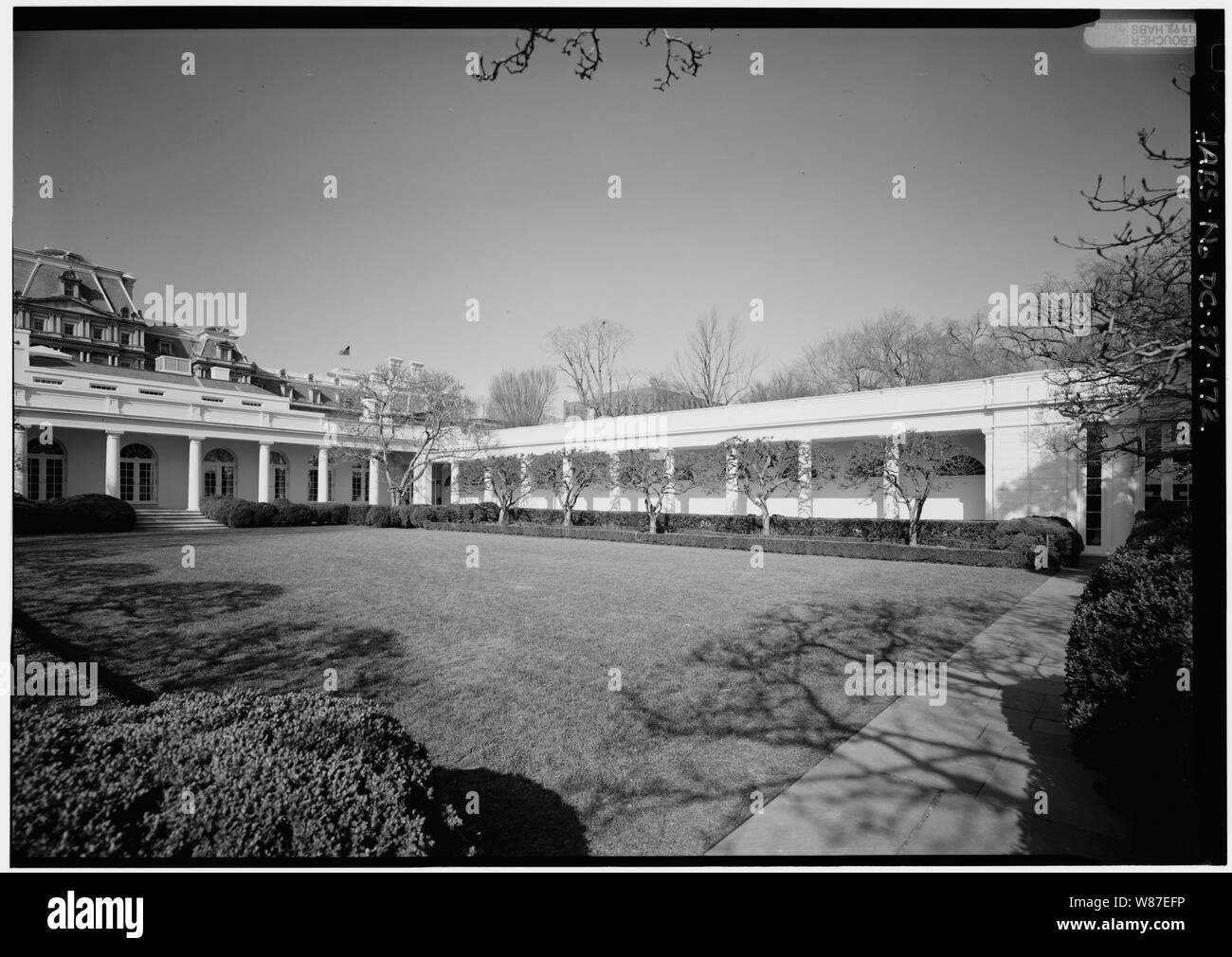 172. Rose Garden; Blick NW suchen; 172. Rose Garden; Blick auf der Suche NW-White House, 1600 Pennsylvania Avenue, Northwest, Washington, District of Columbia, DC Stockfoto