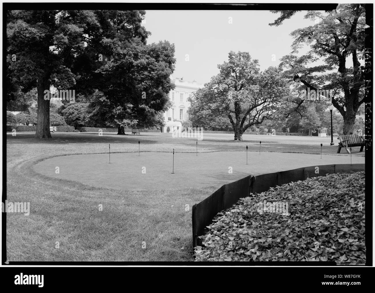 192. Süden Gründen; Blick auf Putting Grün; 192. Süden Gründen; Blick auf das Putting Green-White House, 1600 Pennsylvania Avenue, Northwest, Washington, District of Columbia, DC Stockfoto