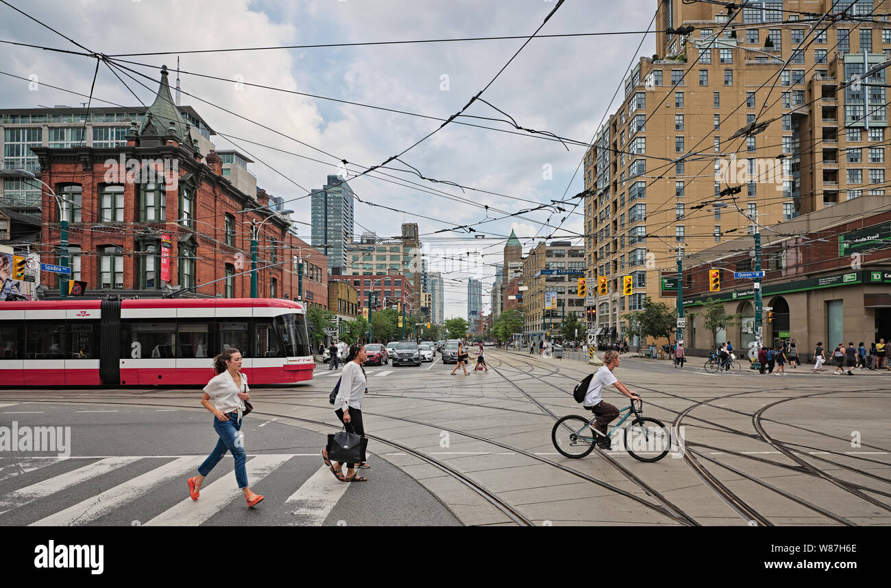 Queen Street West Spadina Avenue in Toronto Stockfoto