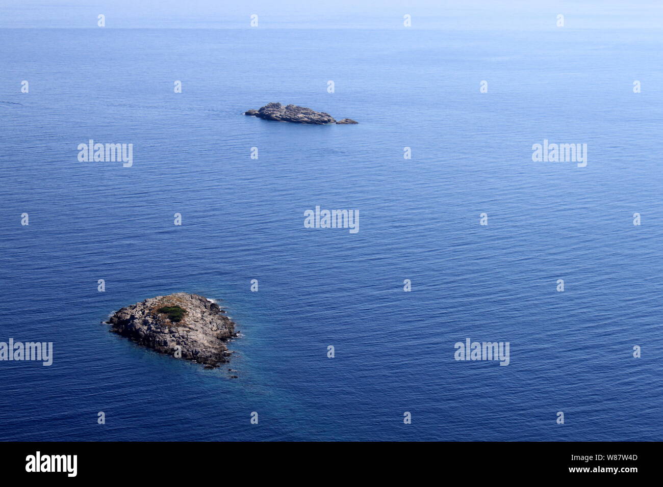 Und utrnji Vranji Inselchen im Nationalpark Mljet an der kroatischen Adriaküste. Stockfoto