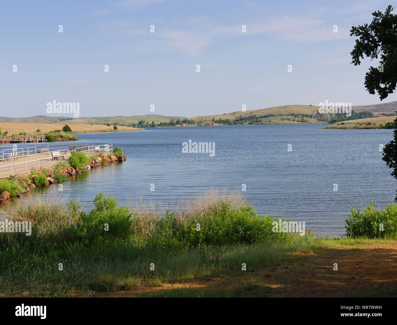 See Elmer Thomas, Oklahoma mit Blick auf das Dock auf der einen Seite Stockfoto