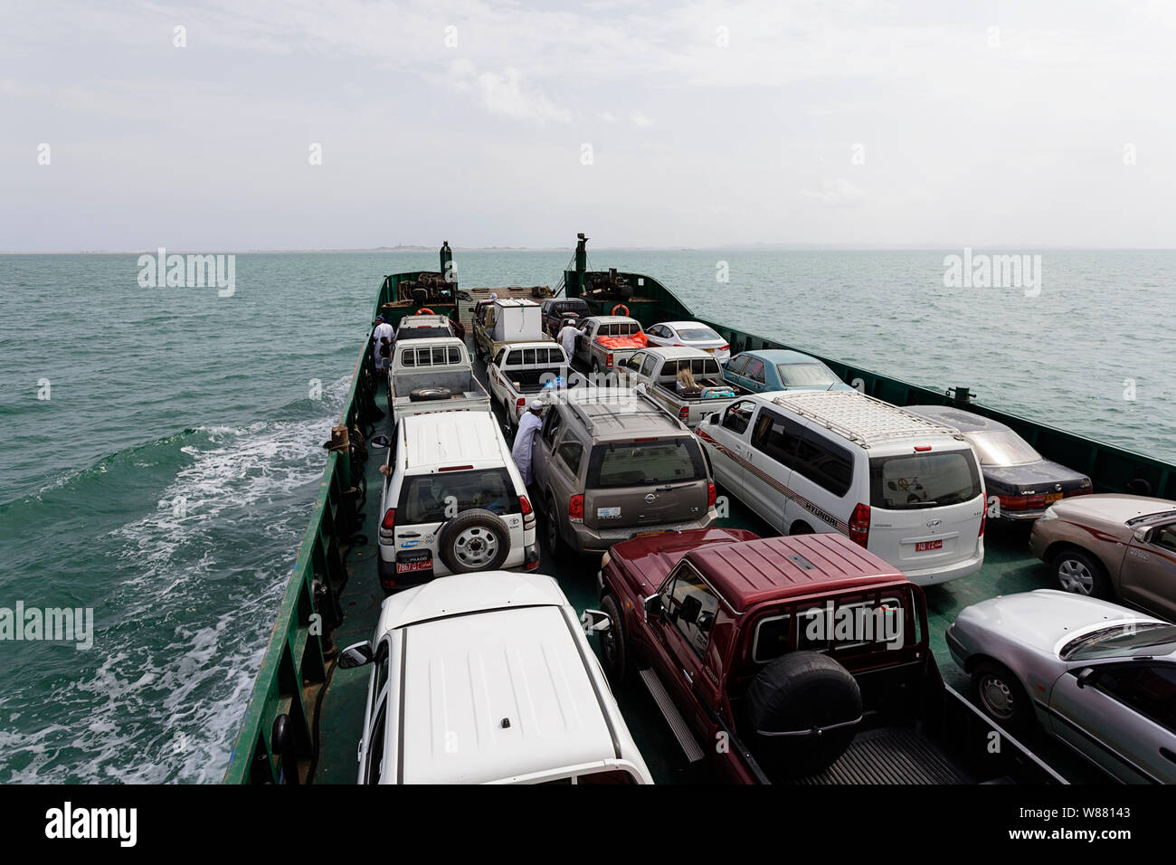 Auto Fähre nach Masirah Island, Oman Stockfoto