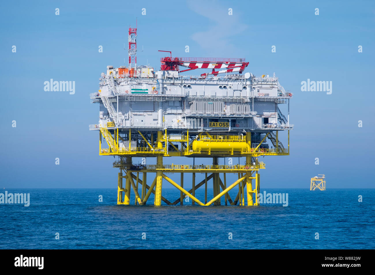 Der Unterstation auf East Anglia eine Offshore Windparks in der südlichen Nordsee Stockfoto