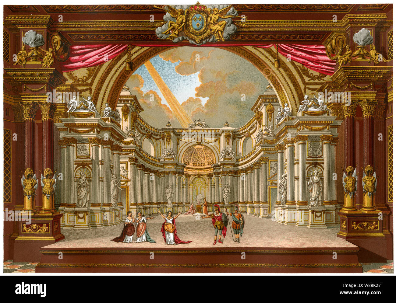 Stufe des Theater am Schloss Versailles, Frankreich, 1880. Farblithographie Stockfoto