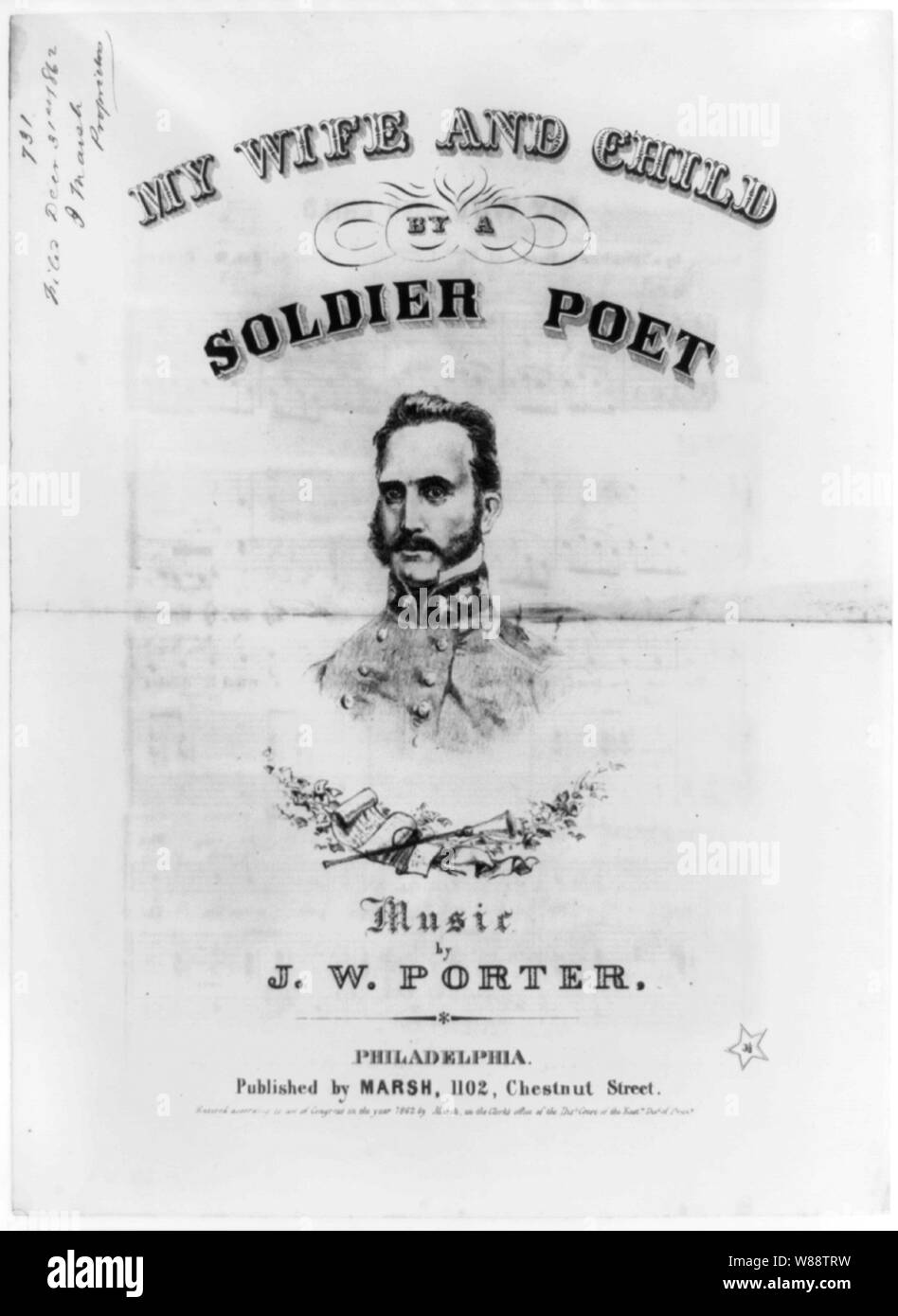 Meine Frau und Kind, von einem Soldaten Dichter, Musik von J.W. Porter Stockfoto