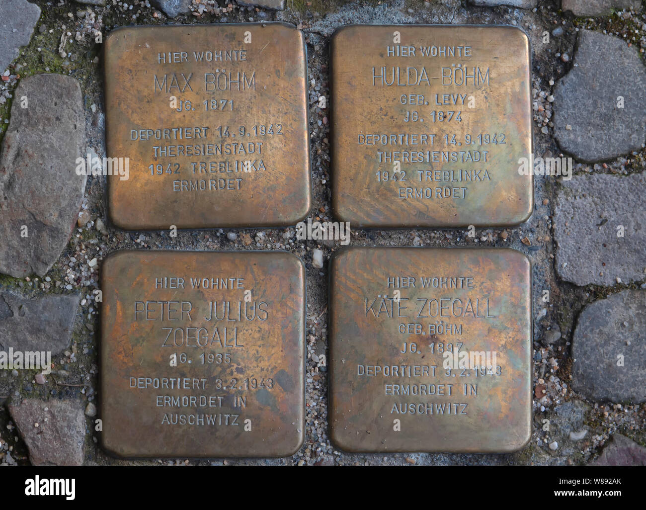 Stolpersteine in Berlin, Deutschland Stockfotografie - Alamy