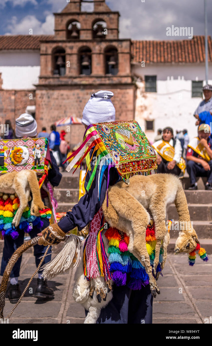 Cuzco, Peru - Mai 3, 2019. Peruanische religiöser Feiertag - Festival des Kreuzes Stockfoto