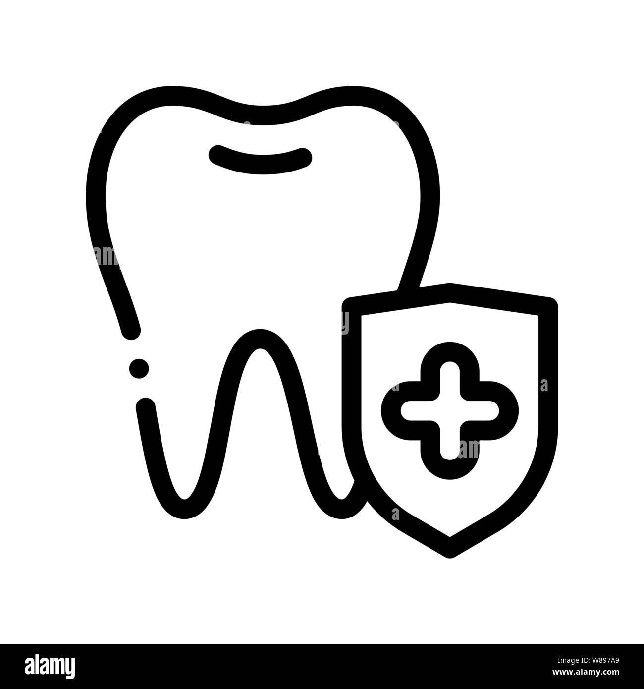 Zahnarzt Zahnmedizin Zahn Schutz Vektor Icon Stock Vektor