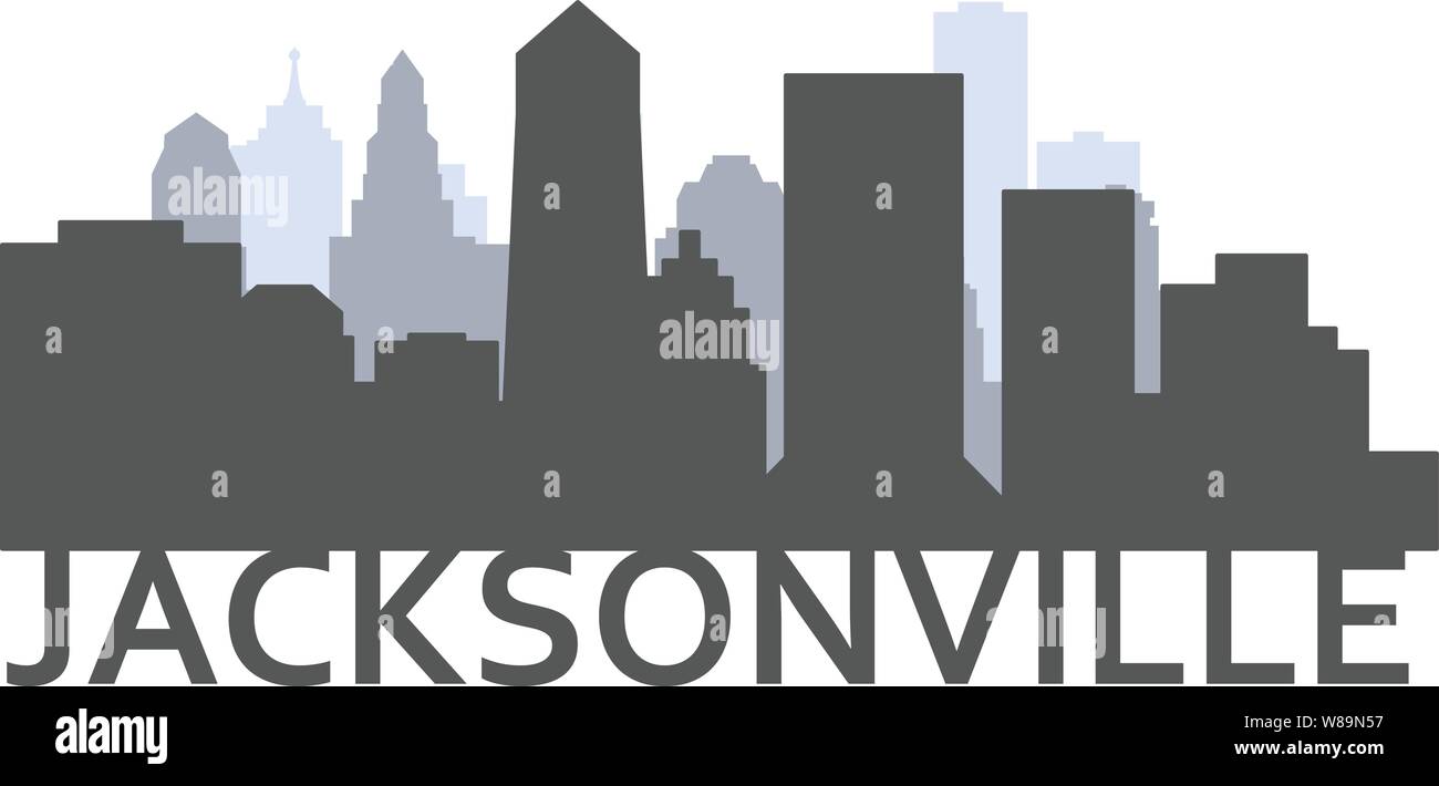 Silhouette von Jacksonville, Florida - Skyline der Innenstadt von Jacksonville city Stock Vektor