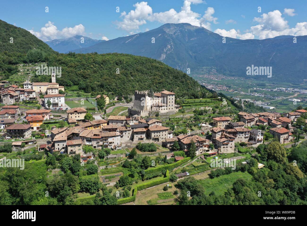 Tenno, Trient/Italien - Das Schloss von Tenno, Trentino-Südtirol, Alto Garda und Ledro Gemeinschaft Stockfoto