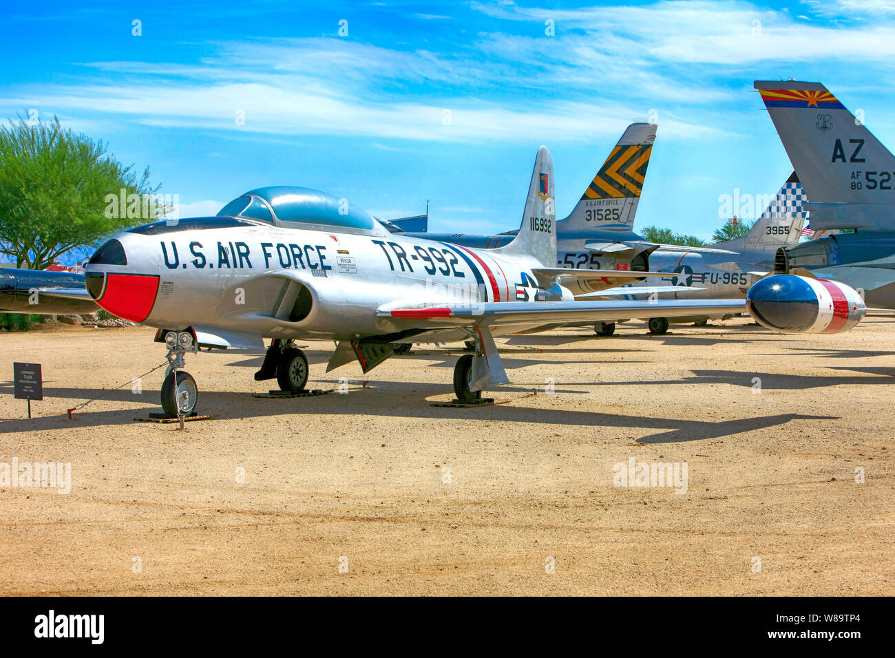 Lockheed T33 B Shooting Star subsonic American Jet trainer Ebene auf der Pima Air & Space Museum in Tucson AZ Stockfoto