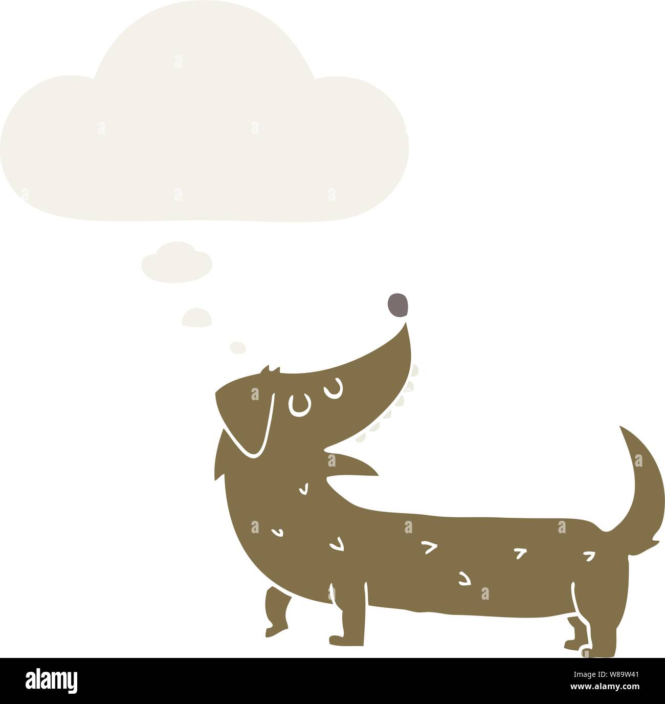Cartoon Hund mit dachte Blase im Retro Stil Stock Vektor