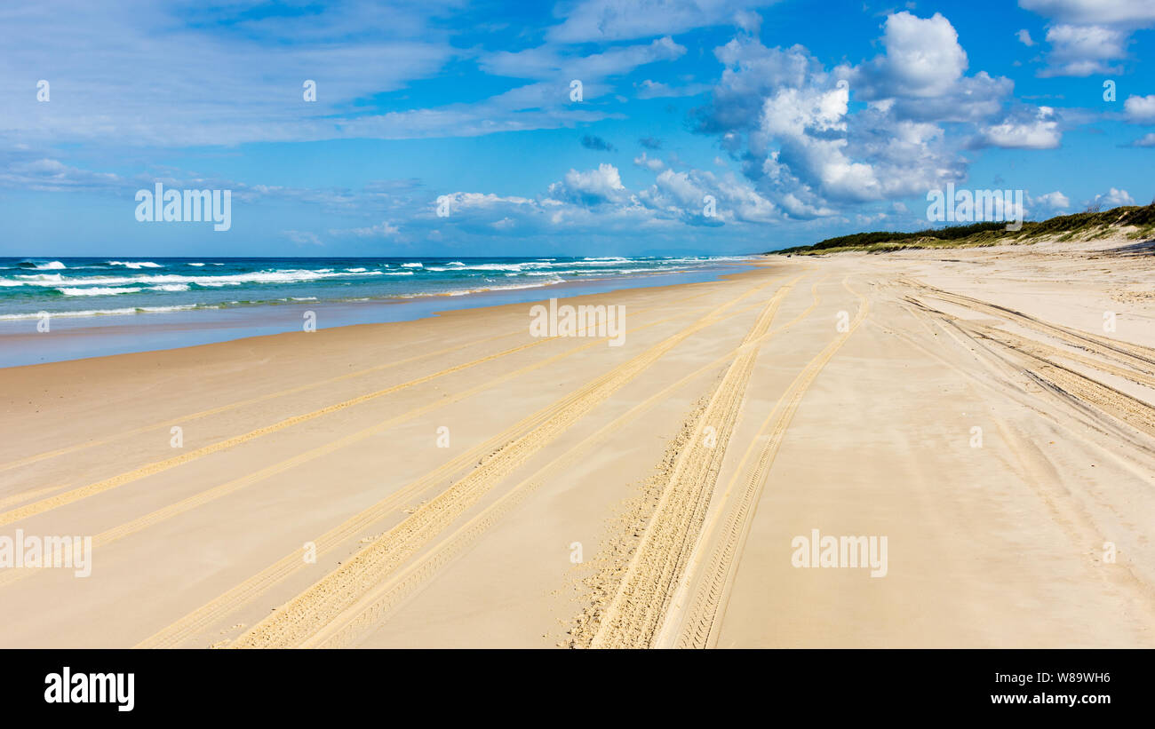 Spuren am Strand Stockfoto