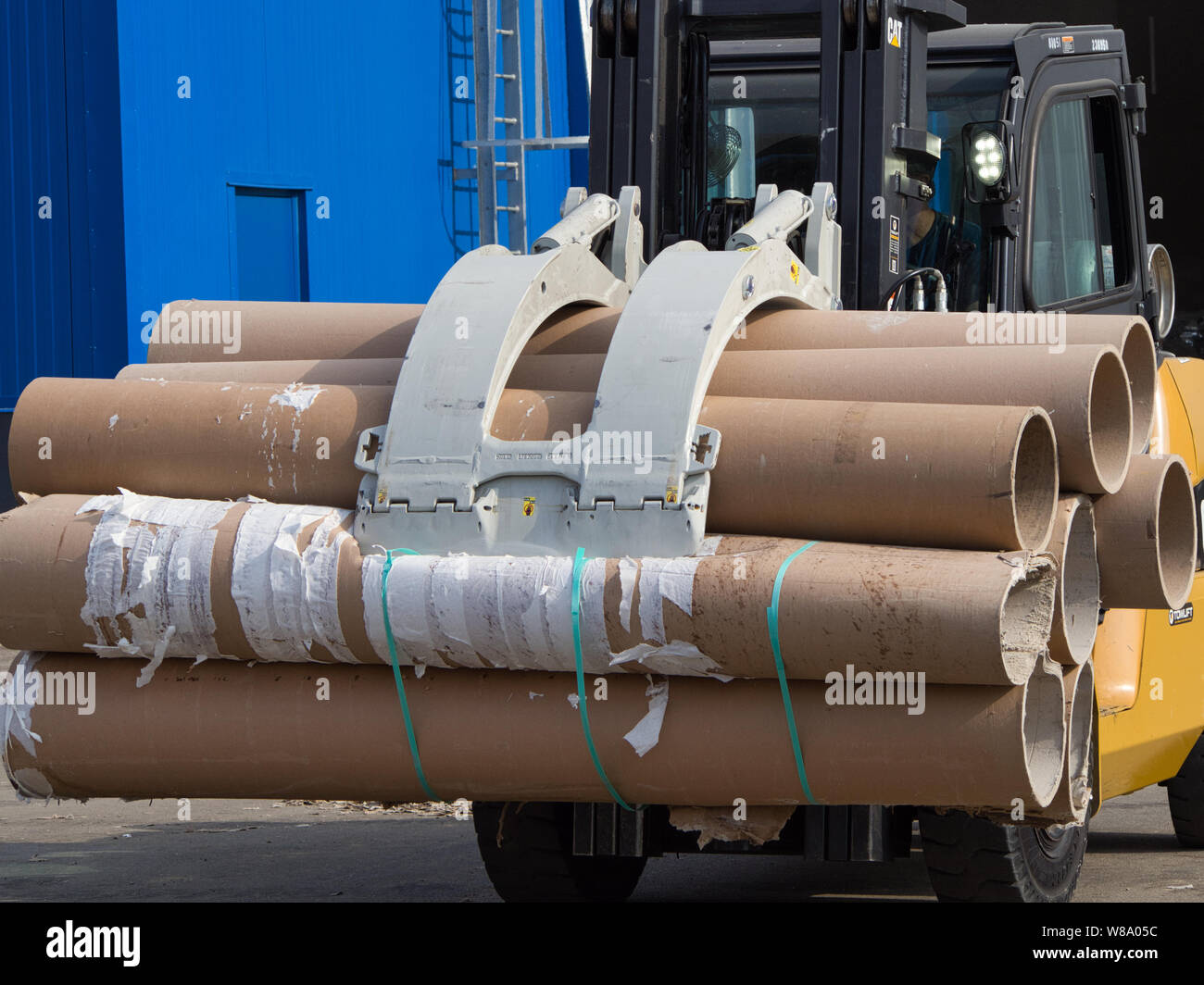 Gabel Leben bewegen Schläuche/Rohre für das Recycling Stockfoto