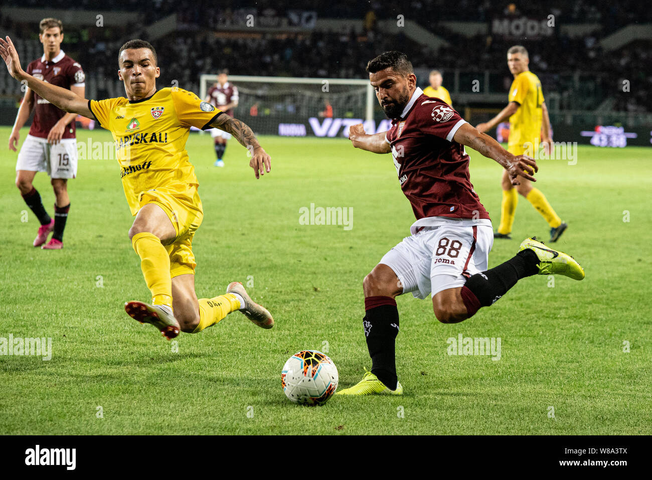 Tomas Rincon of Torino FC in der UEFA Europa League dritte Qualifying Runde Fußballspiel zwischen Torino FC und Shakhtyor Soligorsk. Torino FC gewonnen Stockfoto