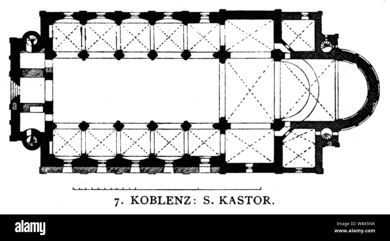 Dehio 47 Koblenz St. Kastor. Stockfoto