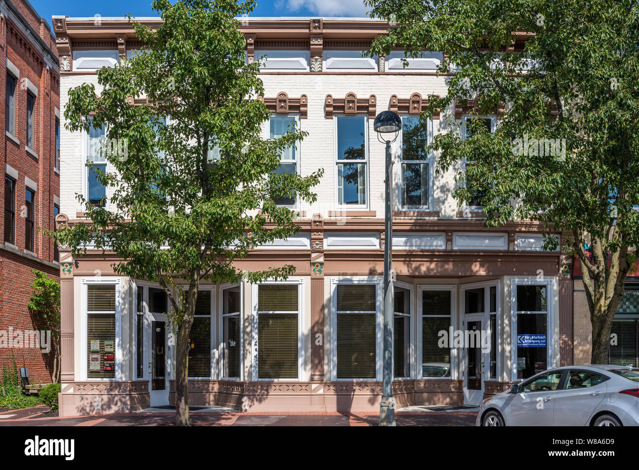 Gebäude in der Innenstadt von Columbus, Indiana Stockfoto