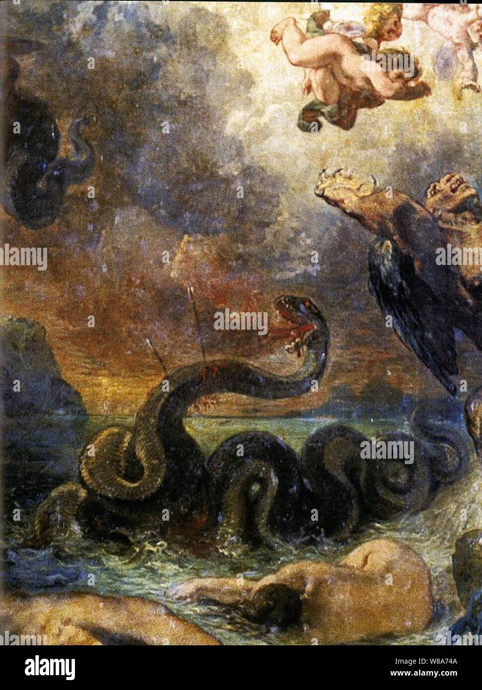 Delacroix, Eugène - Apollo tötet Python (Detail) - 1850-1851. Stockfoto
