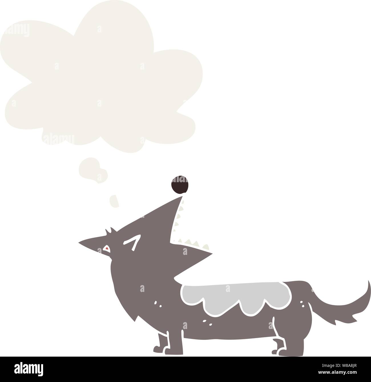 Cartoon Hund mit dachte Blase im Retro Stil Stock Vektor