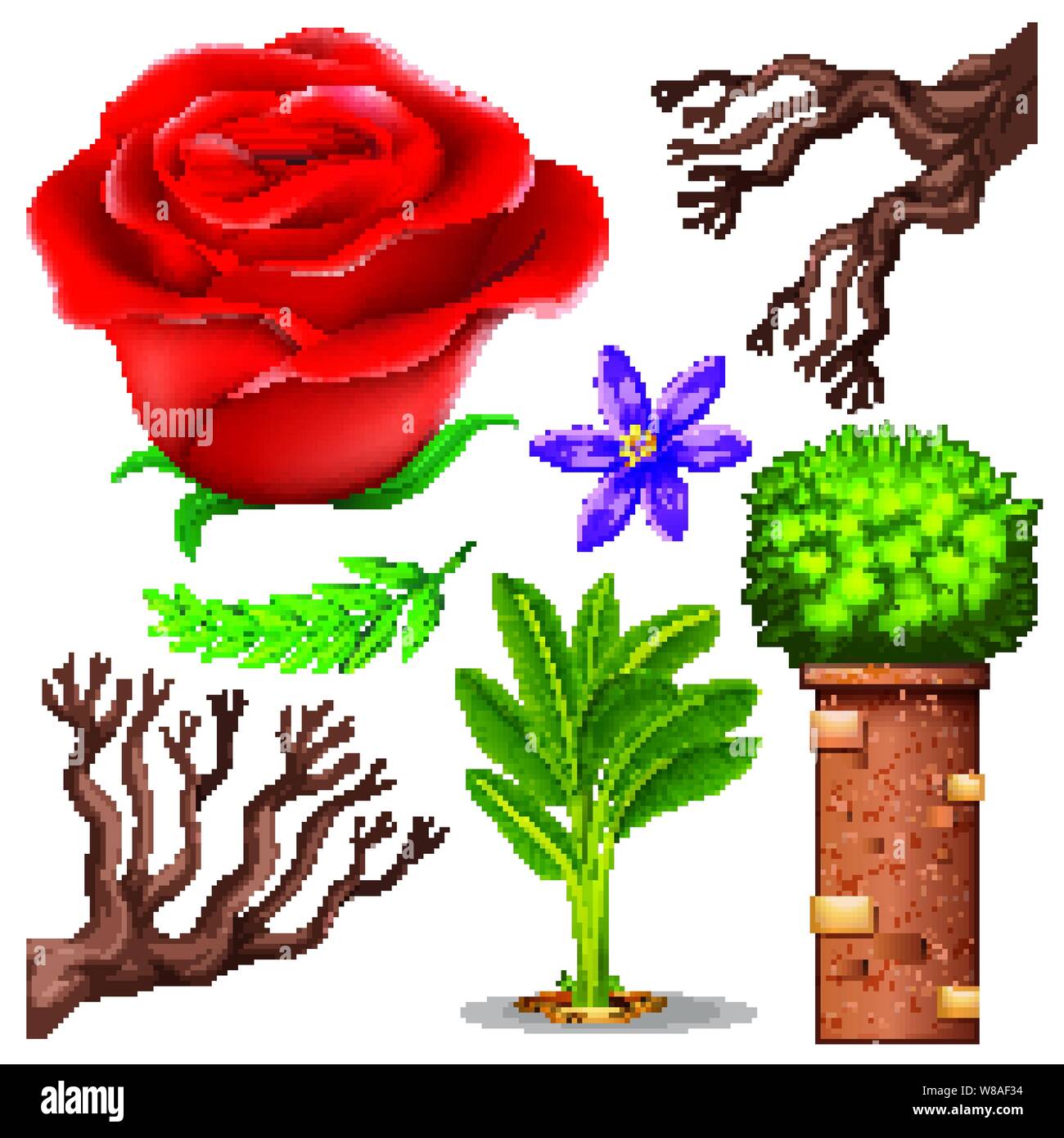 Eingestellt von isolierten Objekten Thema Gartenbau Abbildung Stock Vektor