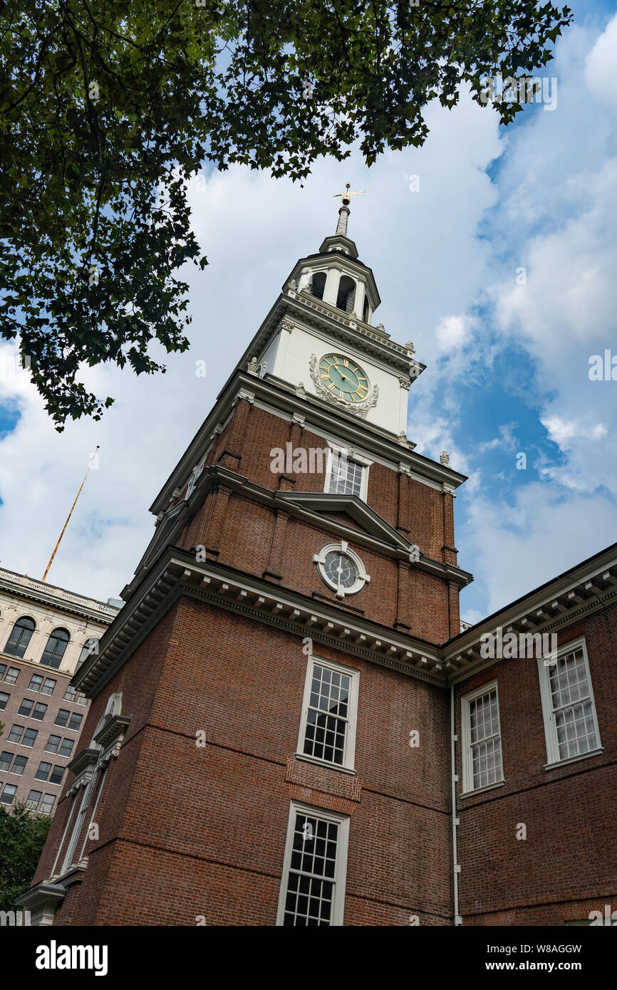 Die Independence Hall ist das Gebäude, in dem sowohl die Vereinigten Staaten als der Unabhängigkeitserklärung und der Verfassung der Vereinigten Staaten diskutiert und angenommen Stockfoto